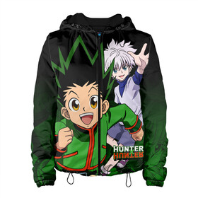 Женская куртка 3D с принтом Hunter x Hunter в городе Новоалтайск, ткань верха — 100% полиэстер, подклад — флис | прямой крой, подол и капюшон оформлены резинкой с фиксаторами, два кармана без застежек по бокам, один большой потайной карман на груди. Карман на груди застегивается на липучку | anime | hunter x hunter | аниме | гон фрикс | манга | охотник х охотник | хантер хантер | хантеры