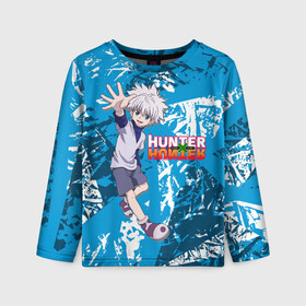 Детский лонгслив 3D с принтом Киллуа Hunter x Hunter в городе Новоалтайск, 100% полиэстер | длинные рукава, круглый вырез горловины, полуприлегающий силуэт
 | anime | hunter | hunter x hunter | killua | zoldyck | аниме | зодиак | охотник | охотники