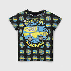 Детская футболка 3D с принтом Mystery Machine в городе Новоалтайск, 100% гипоаллергенный полиэфир | прямой крой, круглый вырез горловины, длина до линии бедер, чуть спущенное плечо, ткань немного тянется | scooby doo | the mystery machine | vdzabma | скуби ду