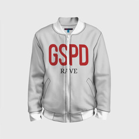 Детский бомбер 3D с принтом GSPD rave в городе Новоалтайск, 100% полиэстер | застегивается на молнию, по бокам два кармана без застежек, мягкие манжеты, по низу бомбера и на воротнике — эластичная резинка | gspd | music | rave | гспд | гспд.