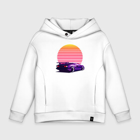 Детское худи Oversize хлопок с принтом Retrowave в городе Новоалтайск, френч-терри — 70% хлопок, 30% полиэстер. Мягкий теплый начес внутри —100% хлопок | боковые карманы, эластичные манжеты и нижняя кромка, капюшон на магнитной кнопке | Тематика изображения на принте: cyberpunk | lamborgini | retro | retrowave | vaporwave | wave | закат | киберпанк | лмборгини | машина | машина в закате | машина на фоне заката | ночь | ретро | ретро футуризм