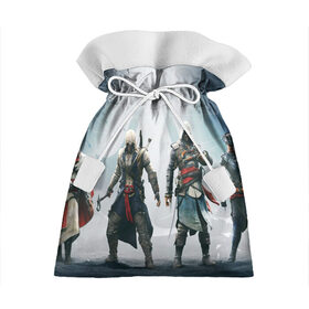 Подарочный 3D мешок с принтом ASSASSIN`S CREED в городе Новоалтайск, 100% полиэстер | Размер: 29*39 см | Тематика изображения на принте: black flag | brotherhood | chronicles | creed | game | origins | revelations | rogue | syndicate | unity | valhalla | альтаир | ассасин | игры | кинжал | пираты