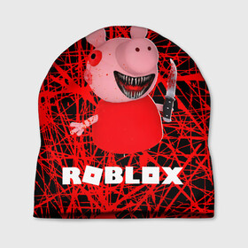 Шапка 3D с принтом Roblox piggy/Свинка Пигги. в городе Новоалтайск, 100% полиэстер | универсальный размер, печать по всей поверхности изделия | game | gamer | logo | minecraft | piggi | roblox | simulator | игра | конструктор | лого | пигги | свинья | симулятор | строительство | фигура
