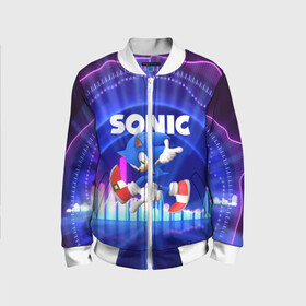 Детский бомбер 3D с принтом SONIC / СОНИК в городе Новоалтайск, 100% полиэстер | застегивается на молнию, по бокам два кармана без застежек, мягкие манжеты, по низу бомбера и на воротнике — эластичная резинка | hedgehog | metal sonic | silver | silver the hedgehog | sonic | sonic boom | sonic the hedgehog | ёж сонник | игры | соник | фильмы