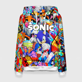 Женская толстовка 3D с принтом SONIC / СОНИК в городе Новоалтайск, 100% полиэстер  | двухслойный капюшон со шнурком для регулировки, мягкие манжеты на рукавах и по низу толстовки, спереди карман-кенгуру с мягким внутренним слоем. | hedgehog | metal sonic | silver | silver the hedgehog | sonic | sonic boom | sonic the hedgehog | ёж сонник | игры | соник | фильмы