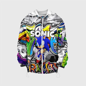 Детская куртка 3D с принтом SONIC СОНИК в городе Новоалтайск, 100% полиэстер | застежка — молния, подол и капюшон оформлены резинкой с фиксаторами, по бокам — два кармана без застежек, один потайной карман на груди, плотность верхнего слоя — 90 г/м2; плотность флисового подклада — 260 г/м2 | hedgehog | metal sonic | silver | silver the hedgehog | sonic | sonic boom | sonic the hedgehog | ёж сонник | игры | соник | фильмы