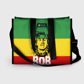 Сумка-шоппер 3D с принтом Bob Marley в городе Новоалтайск, 100% полиэстер | застегивается на металлическую кнопку; внутренний карман застегивается на молнию. Стенки укреплены специальным мягким материалом, чтобы защитить содержимое от несильных ударов
 | bob | bob marley | движение | музыка | рэгги | свобода | стиль | счастье | ямайка