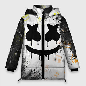Женская зимняя куртка 3D с принтом MARSHMELLO МАРШМЕЛЛОУ в городе Новоалтайск, верх — 100% полиэстер; подкладка — 100% полиэстер; утеплитель — 100% полиэстер | длина ниже бедра, силуэт Оверсайз. Есть воротник-стойка, отстегивающийся капюшон и ветрозащитная планка. 

Боковые карманы с листочкой на кнопках и внутренний карман на молнии | face | logo | marsh | marshmallow | marshmello | marshmelo | mello | smile | лицо | лого | маршмеллов | маршмеллоу | маршмеллу | маршмело | маршмелов | маршмелоу | маска | музыка | рожица | символ | смайл | улыбка