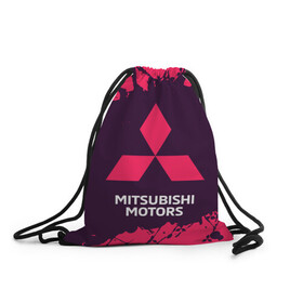 Рюкзак-мешок 3D с принтом MITSUBISHI / МИТСУБИСИ в городе Новоалтайск, 100% полиэстер | плотность ткани — 200 г/м2, размер — 35 х 45 см; лямки — толстые шнурки, застежка на шнуровке, без карманов и подкладки | Тематика изображения на принте: auto | lancer | logo | mitsubishi | mitsubisi | moto | motors | outlander | pajero | sport | авто | аутлендер | лансер | лого | логотип | марка | митсубиси | митсубиши | мото | моторс | паджеро | серия | символ | символы | спорт | ьшеыгишырш