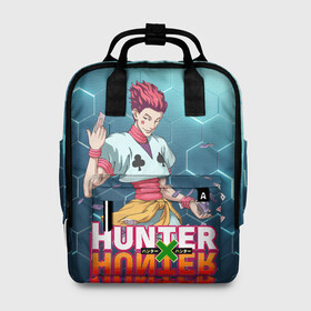 Женский рюкзак 3D с принтом Хисока Hunter x Hunter в городе Новоалтайск, 100% полиэстер | лямки с регулируемой длиной, сверху ручки, чтобы рюкзак нести как сумку. Основное отделение закрывается на молнию, как и внешний карман. Внутри два дополнительных кармана, один из которых закрывается на молнию. По бокам два дополнительных кармашка, куда поместится маленькая бутылочка
 | Тематика изображения на принте: anime | hunter | hunter x hunter | zoldyck | аниме | зодиак | охотник | охотники | хисока