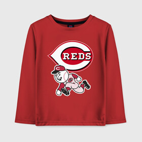 Детский лонгслив хлопок с принтом Cincinnati reds в городе Новоалтайск, 100% хлопок | круглый вырез горловины, полуприлегающий силуэт, длина до линии бедер | baseball | cincinnati | gamer | reds | sport | team | usa | бейсбол | игрок | спорт | сша | цинциннати