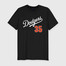 Мужская футболка хлопок Slim с принтом Los Angeles Dodgers в городе Новоалтайск, 92% хлопок, 8% лайкра | приталенный силуэт, круглый вырез ворота, длина до линии бедра, короткий рукав | baseball | los angeles | sport.лос анджелес | team | usa | бейсбол | спорт | сша