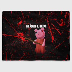 Плед 3D с принтом ROBLOX PIGGY - СВИНКА ПИГГИ в городе Новоалтайск, 100% полиэстер | закругленные углы, все края обработаны. Ткань не мнется и не растягивается | pig | piggy | roblox | игра | компьютерная игра | логотип | онлайн | онлайн игра | пигги | поросенок | роблакс | роблокс | свинка | свинья