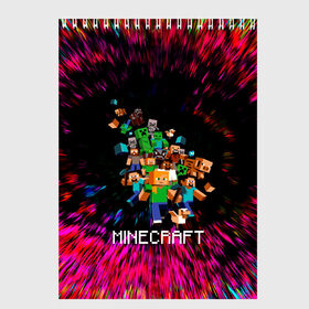 Скетчбук с принтом MINECRAFT в городе Новоалтайск, 100% бумага
 | 48 листов, плотность листов — 100 г/м2, плотность картонной обложки — 250 г/м2. Листы скреплены сверху удобной пружинной спиралью | craft | creeper | dungeon | dungeons | earth | game | logo | mine | minecraft | minecraft dungeons | mobile | online | дунгеонс | земля | зомби | игра | крипер | лого | майкрафт | майнкрафт | онлайн | подземелье