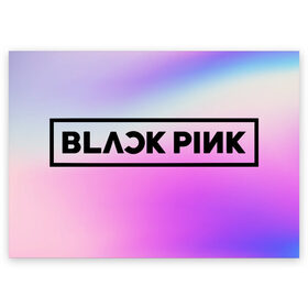 Поздравительная открытка с принтом Blackpink в городе Новоалтайск, 100% бумага | плотность бумаги 280 г/м2, матовая, на обратной стороне линовка и место для марки
 | 97 jisoo | black  pink | blackpink | jennie | jisoo | k pop | lalisa | группа | к поп | корейская группа | розовый | черный
