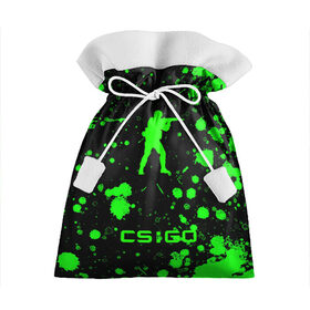 Подарочный 3D мешок с принтом CS:GO logo в городе Новоалтайск, 100% полиэстер | Размер: 29*39 см | american | counter strike | cs go | автомат | америка | армия | бой | брызги | война | детям | игра | капли | кислотный | контр страйк | краска | логотипы игр | мальчикам | монстр | неоновый | оружие | пацанские | пятна