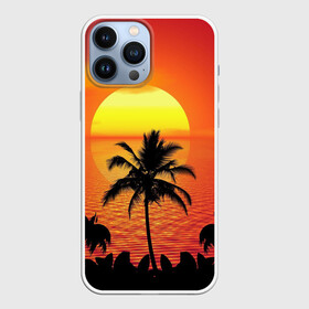 Чехол для iPhone 13 Pro Max с принтом Пальмы на фоне моря в городе Новоалтайск,  |  | Тематика изображения на принте: summer | восход | гаваи | гавайская | закат | лето | море | океан | отдых | отпуск | пальма | пальмы | солнце | туризм | туристическая