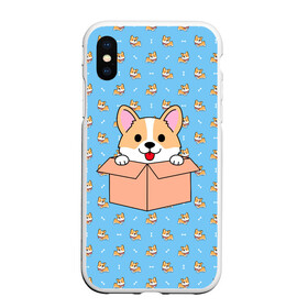Чехол для iPhone XS Max матовый с принтом КОРГИ в городе Новоалтайск, Силикон | Область печати: задняя сторона чехла, без боковых панелей | dog | dogs | весёлые собачки | еда | корги | корги с пиццей | косточка | кость | милые собачки | пицца | прикольные собачки | собаки | собачки