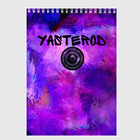 Скетчбук с принтом YASTEROD full paint в городе Новоалтайск, 100% бумага
 | 48 листов, плотность листов — 100 г/м2, плотность картонной обложки — 250 г/м2. Листы скреплены сверху удобной пружинной спиралью | Тематика изображения на принте: eye | paint | purple | rinnegan | yasterod | глаз | краска | риннеган | фиолетовый