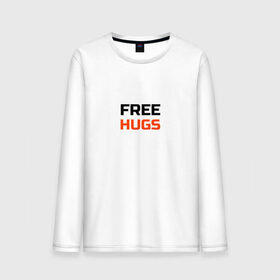 Мужской лонгслив хлопок с принтом free,hugs,бесплатные,обнимашки в городе Новоалтайск, 100% хлопок |  | 