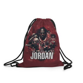 Рюкзак-мешок 3D с принтом MICHAEL JORDAN в городе Новоалтайск, 100% полиэстер | плотность ткани — 200 г/м2, размер — 35 х 45 см; лямки — толстые шнурки, застежка на шнуровке, без карманов и подкладки | jordan | michael | michael jordan | nba | баскетбол | баскетболист | джордан | защитник | майкл | майкл джордан | нба