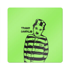 Магнит виниловый Квадрат с принтом Tramp Charlie в городе Новоалтайск, полимерный материал с магнитным слоем | размер 9*9 см, закругленные углы | актер | кино | смех | чарли
