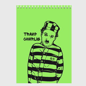 Скетчбук с принтом Tramp Charlie в городе Новоалтайск, 100% бумага
 | 48 листов, плотность листов — 100 г/м2, плотность картонной обложки — 250 г/м2. Листы скреплены сверху удобной пружинной спиралью | актер | кино | смех | чарли