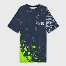 Платье-футболка 3D с принтом AC DС в городе Новоалтайск,  |  | ac dc | acdc | back to black | highway to hell | logo | music | rock | айси | айсидиси | диси | лого | логотип | молния | музыка | рок | символ | символика | символы | эйси | эйсидиси