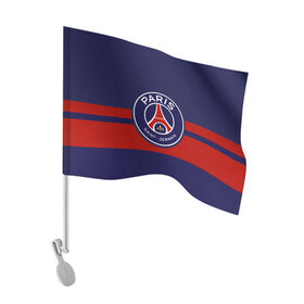 Флаг для автомобиля с принтом PSG в городе Новоалтайск, 100% полиэстер | Размер: 30*21 см | football | france | ibrahimovich | logo | psg | sport | логотип | псж | спорт | франция | футбол | чемпионат
