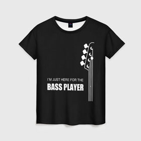 Женская футболка 3D с принтом BASS PLAYER (GUITAR) в городе Новоалтайск, 100% полиэфир ( синтетическое хлопкоподобное полотно) | прямой крой, круглый вырез горловины, длина до линии бедер | guitar | nick senpai | бас | бас гитара | гитара | марченко | никита марченко