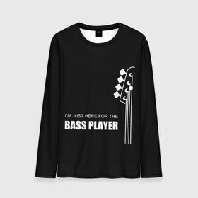 Мужской лонгслив 3D с принтом BASS PLAYER (GUITAR) в городе Новоалтайск, 100% полиэстер | длинные рукава, круглый вырез горловины, полуприлегающий силуэт | Тематика изображения на принте: guitar | nick senpai | бас | бас гитара | гитара | марченко | никита марченко