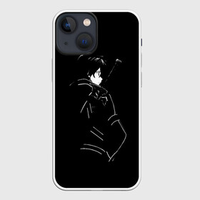 Чехол для iPhone 13 mini с принтом Кирито в городе Новоалтайск,  |  | Тематика изображения на принте: art | asuna | kazuto | kirito | online | sao | sword | yuuki | асуна | кадзуто | кирито | мастера | меча | мечник | онлайн | сао | черный | юки