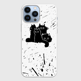 Чехол для iPhone 13 Pro Max с принтом Черные котейки в городе Новоалтайск,  |  | Тематика изображения на принте: baby | cat | cute | kitty | аниме | анимешные | брызги красок | глаза | детям | животные | зверек | кавайный | киска | кот | котята | кошак | кошечка | кошка | малыши | милые | мордочка | няшные | прикольные