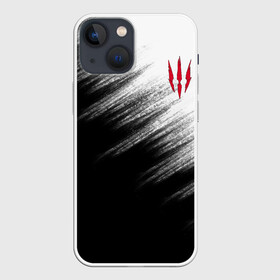 Чехол для iPhone 13 mini с принтом The Witcher в городе Новоалтайск,  |  | Тематика изображения на принте: game | witcher | абстракция | ведьмак | геральт | игра | когти | краска | сериал | след | текстура | черно белое