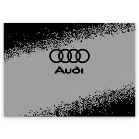 Поздравительная открытка с принтом AUDI / АУДИ в городе Новоалтайск, 100% бумага | плотность бумаги 280 г/м2, матовая, на обратной стороне линовка и место для марки
 | Тематика изображения на принте: audi | auto | felb | logo | moto | quattro | sport | symbol | авто | автомобильные | ауди | кватро | кольца | лого | логотип | логотипы | марка | мото | символ | спорт | фгвш | шильдик