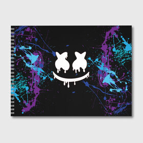 Альбом для рисования с принтом MARSHMELLO в городе Новоалтайск, 100% бумага
 | матовая бумага, плотность 200 мг. | Тематика изображения на принте: dj | marshmello | marshmellow | usa | америка | клуб | клубная музыка | мармело | маршмелло | маршмеллоу | музыка | музыкант
