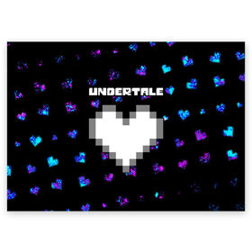Поздравительная открытка с принтом UNDERTALE / АНДЕРТЕЙЛ в городе Новоалтайск, 100% бумага | плотность бумаги 280 г/м2, матовая, на обратной стороне линовка и место для марки
 | annoying | asriel | chara | dog | frisk | game | games | logo | papyrus | sans | tale | under | undertale | азриэль | андер | андертейл | игра | игры | лого | логотип | надоедливая | папирус | санс | сердечко | сердце | символ | символы | собака 