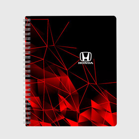 Тетрадь с принтом HONDA в городе Новоалтайск, 100% бумага | 48 листов, плотность листов — 60 г/м2, плотность картонной обложки — 250 г/м2. Листы скреплены сбоку удобной пружинной спиралью. Уголки страниц и обложки скругленные. Цвет линий — светло-серый
 | honda | авто | автомобиль | логотип | марка | машина | надпись | текстура | хонда