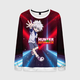 Мужской свитшот 3D с принтом Киллуа Hunter x Hunter в городе Новоалтайск, 100% полиэстер с мягким внутренним слоем | круглый вырез горловины, мягкая резинка на манжетах и поясе, свободная посадка по фигуре | Тематика изображения на принте: anime | hunter | hunter x hunter | killua | zoldyck | аниме | зодиак | охотник | охотники