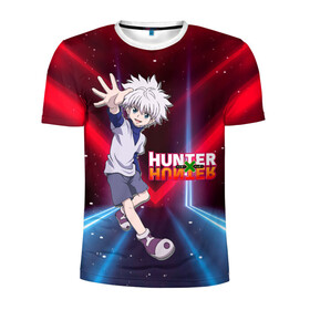 Мужская футболка 3D спортивная с принтом Киллуа Hunter x Hunter в городе Новоалтайск, 100% полиэстер с улучшенными характеристиками | приталенный силуэт, круглая горловина, широкие плечи, сужается к линии бедра | anime | hunter | hunter x hunter | killua | zoldyck | аниме | зодиак | охотник | охотники