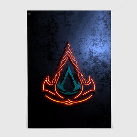 Постер с принтом Assassins Creed Valhalla в городе Новоалтайск, 100% бумага
 | бумага, плотность 150 мг. Матовая, но за счет высокого коэффициента гладкости имеет небольшой блеск и дает на свету блики, но в отличии от глянцевой бумаги не покрыта лаком | eivor | valhalla | vikings | вальгалла | вальхалла | викинги | эйвор