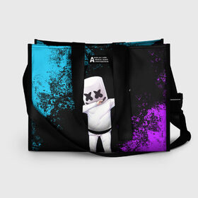 Сумка-шоппер 3D с принтом MARSHMELLO в городе Новоалтайск, 100% полиэстер | застегивается на металлическую кнопку; внутренний карман застегивается на молнию. Стенки укреплены специальным мягким материалом, чтобы защитить содержимое от несильных ударов
 | dj | marshmello | marshmellow | usa | америка | клуб | клубная музыка | мармело | маршмелло | маршмеллоу | музыка | музыкант