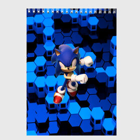 Скетчбук с принтом Sonic в городе Новоалтайск, 100% бумага
 | 48 листов, плотность листов — 100 г/м2, плотность картонной обложки — 250 г/м2. Листы скреплены сверху удобной пружинной спиралью | Тематика изображения на принте: hedgehog | metal sonic | silver | silver the hedgehog | sonic | sonic boom | sonic the hedgehog | ёж сонник | игры | соник | фильмы