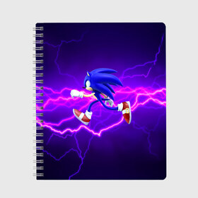 Тетрадь с принтом Sonic Storm в городе Новоалтайск, 100% бумага | 48 листов, плотность листов — 60 г/м2, плотность картонной обложки — 250 г/м2. Листы скреплены сбоку удобной пружинной спиралью. Уголки страниц и обложки скругленные. Цвет линий — светло-серый
 | Тематика изображения на принте: hedgehog | metal sonic | silver | silver the hedgehog | sonic | sonic boom | sonic the hedgehog | ёж сонник | игры | соник | фильмы