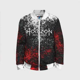 Детский бомбер 3D с принтом Horizon Zero Dawn в городе Новоалтайск, 100% полиэстер | застегивается на молнию, по бокам два кармана без застежек, мягкие манжеты, по низу бомбера и на воротнике — эластичная резинка | aloy | antasy girl | art | artwork | digital art | fantasy | horizon | horizon: zero dawn | landscape | tallneck | warrior fantasy | weapon | zero dawn