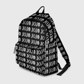 Рюкзак 3D с принтом JOJOJOJOJOJOJOJOJ BLACK в городе Новоалтайск, 100% полиэстер | лямки с регулируемой длиной, сверху петелька, чтобы рюкзак можно было повесить на вешалку. Основное отделение закрывается на молнию, как и внешний карман. Внутри два дополнительных кармана, один из которых закрывается на молнию. По бокам два дополнительных кармашка | anime | jojo | jojo’s bizarre adventure | аниме | анимэ | биззаре адвенчер | джо | джо джо | джоджо | джонатан джостар | дзёсукэ хигасиката | дзётаро кудзё | жожо | игги | кира | лого | манга | невероятные приключения