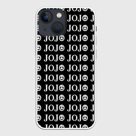 Чехол для iPhone 13 mini с принтом JOJOJOJOJOJOJOJOJ BLACK в городе Новоалтайск,  |  | anime | jojo | jojo’s bizarre adventure | аниме | анимэ | биззаре адвенчер | джо | джо джо | джоджо | джонатан джостар | дзёсукэ хигасиката | дзётаро кудзё | жожо | игги | кира | лого | манга | невероятные приключения
