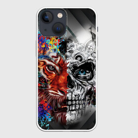Чехол для iPhone 13 mini с принтом лион в городе Новоалтайск,  |  | абстракция | брызги | лион | тигр | череп