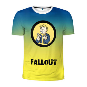 Мужская футболка 3D спортивная с принтом Fallout/Фоллаут в городе Новоалтайск, 100% полиэстер с улучшенными характеристиками | приталенный силуэт, круглая горловина, широкие плечи, сужается к линии бедра | boy | fallout | new vegas | nuka cola | апокалипсис | бандиты | вегас | война | градиент | девочкам | детям | игра | логотипы игр | мальчикам | оружие | парни | пистолеты | подростковые | постапокалипсис | убежище