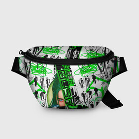 Поясная сумка 3D с принтом Billie Eilish в городе Новоалтайск, 100% полиэстер | плотная ткань, ремень с регулируемой длиной, внутри несколько карманов для мелочей, основное отделение и карман с обратной стороны сумки застегиваются на молнию | автор | автор песен | инди поп | певица | поп | электропоп | эмо поп